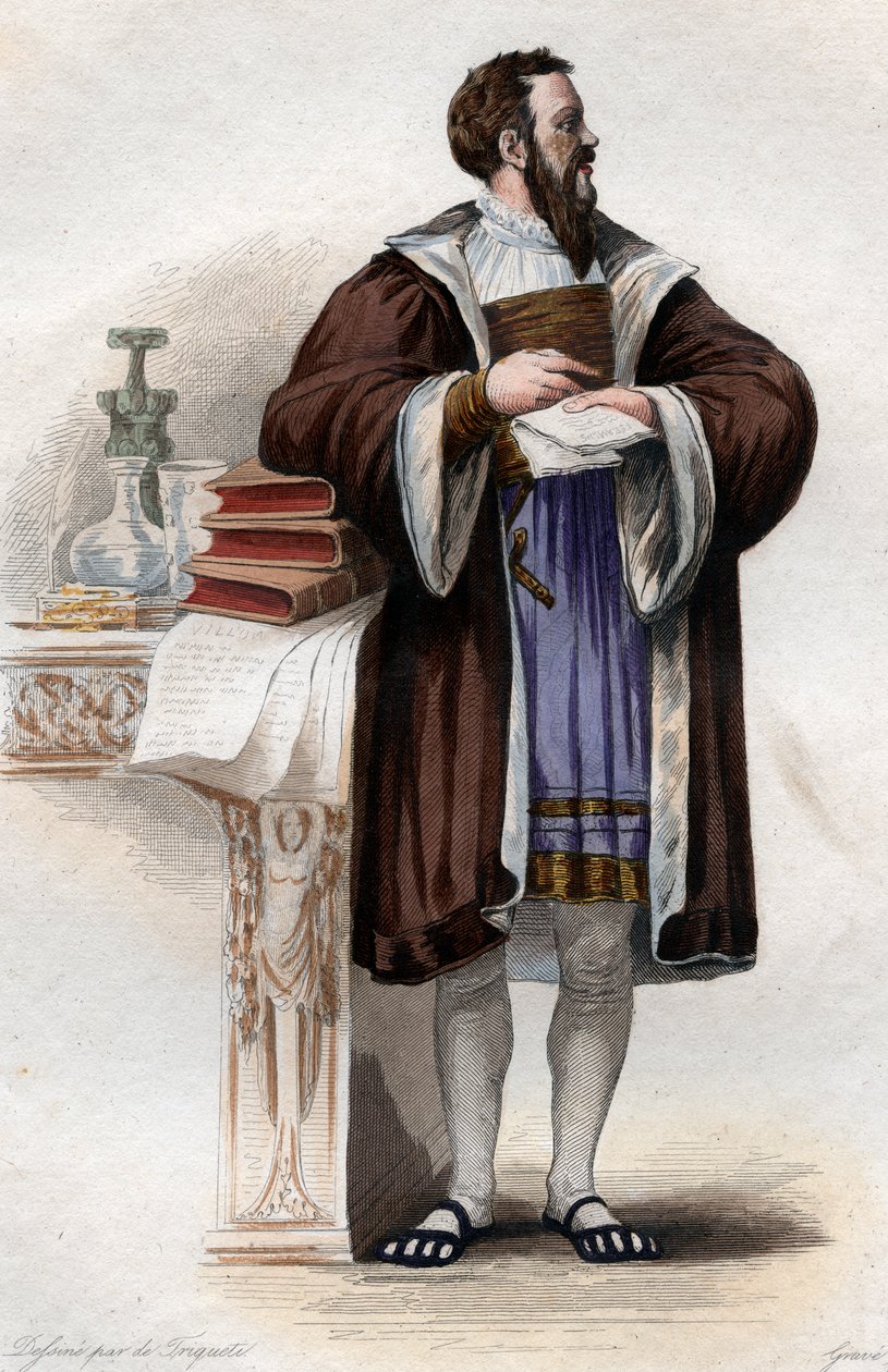 Portret van Clement des Marets genaamd Marot (1496-1544), Franse dichter door French School