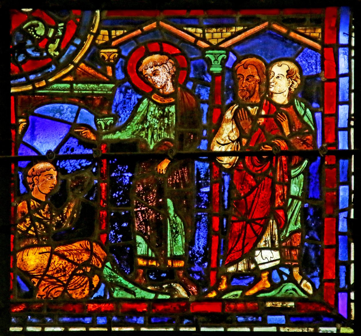 Scène uit het leven van St. Martin, kathedraal van Chartres door French School