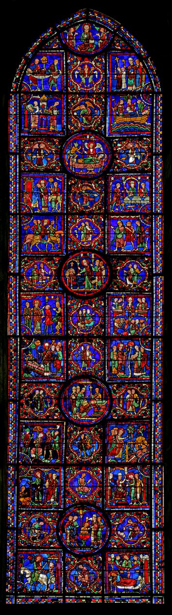 Scène uit het leven van St. Martin, kathedraal van Chartres door French School