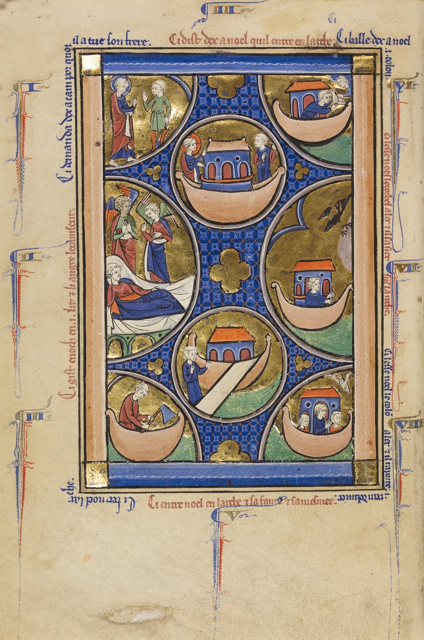 Scènes uit het leven van Noach, ca. 1250-60 door French School