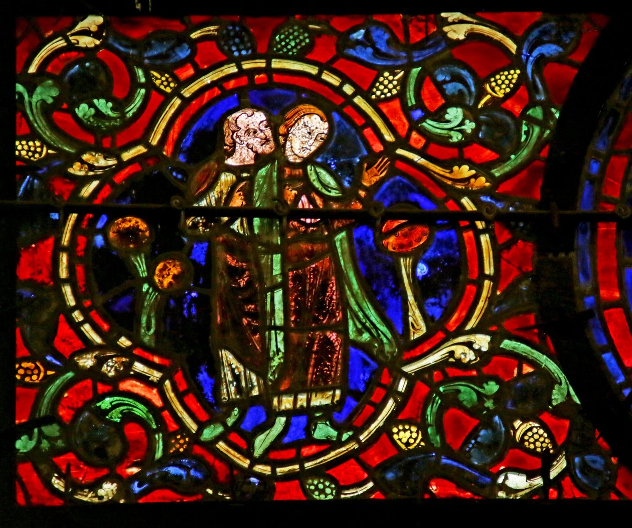 Kijken naar de wijding, scène uit het leven van St. Martin, kathedraal van Chartres door French School