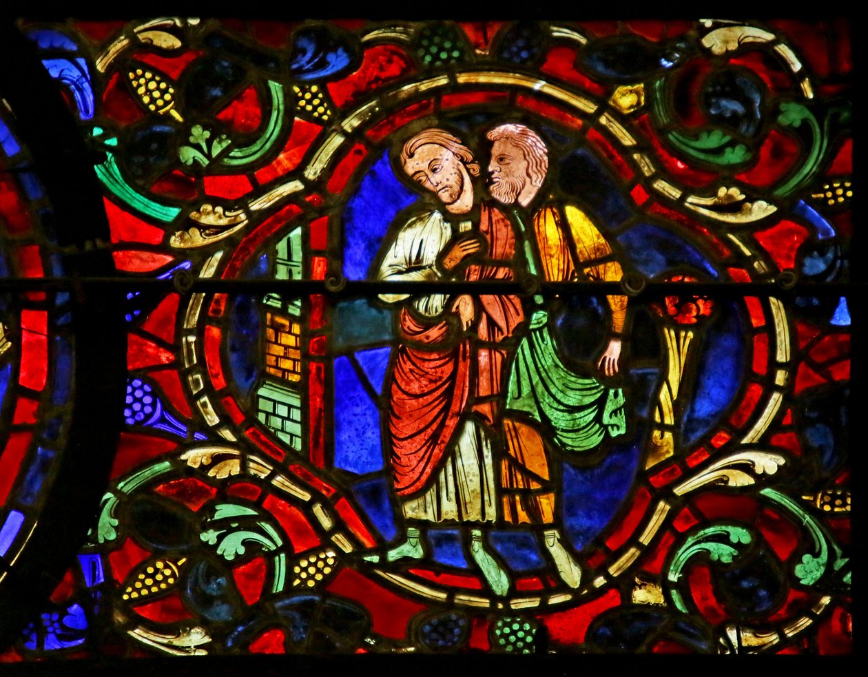 Kijken naar de wijding, scène uit het leven van St. Martin, kathedraal van Chartres door French School