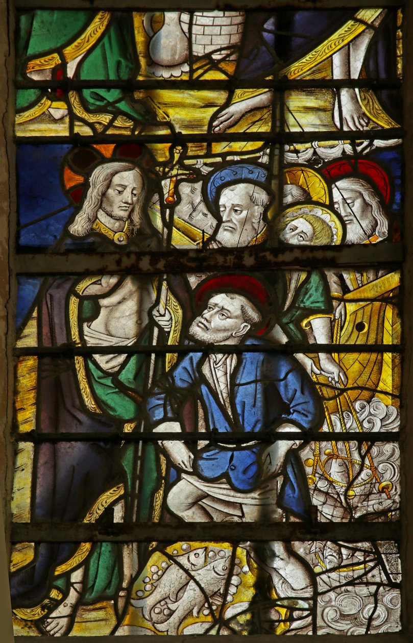 Raam met de Wonderbaarlijke visvangst, 1470-1500 door French School