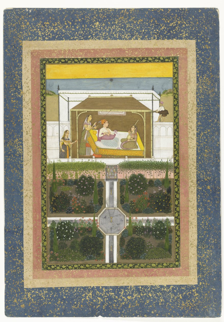 Prins in een tuin, c.1775-99 door Indian School