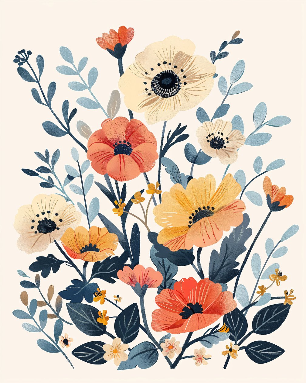Boho bloemen kinderkamer voor botanische muurkunstprints op aanvraag door F. Abderrahim
