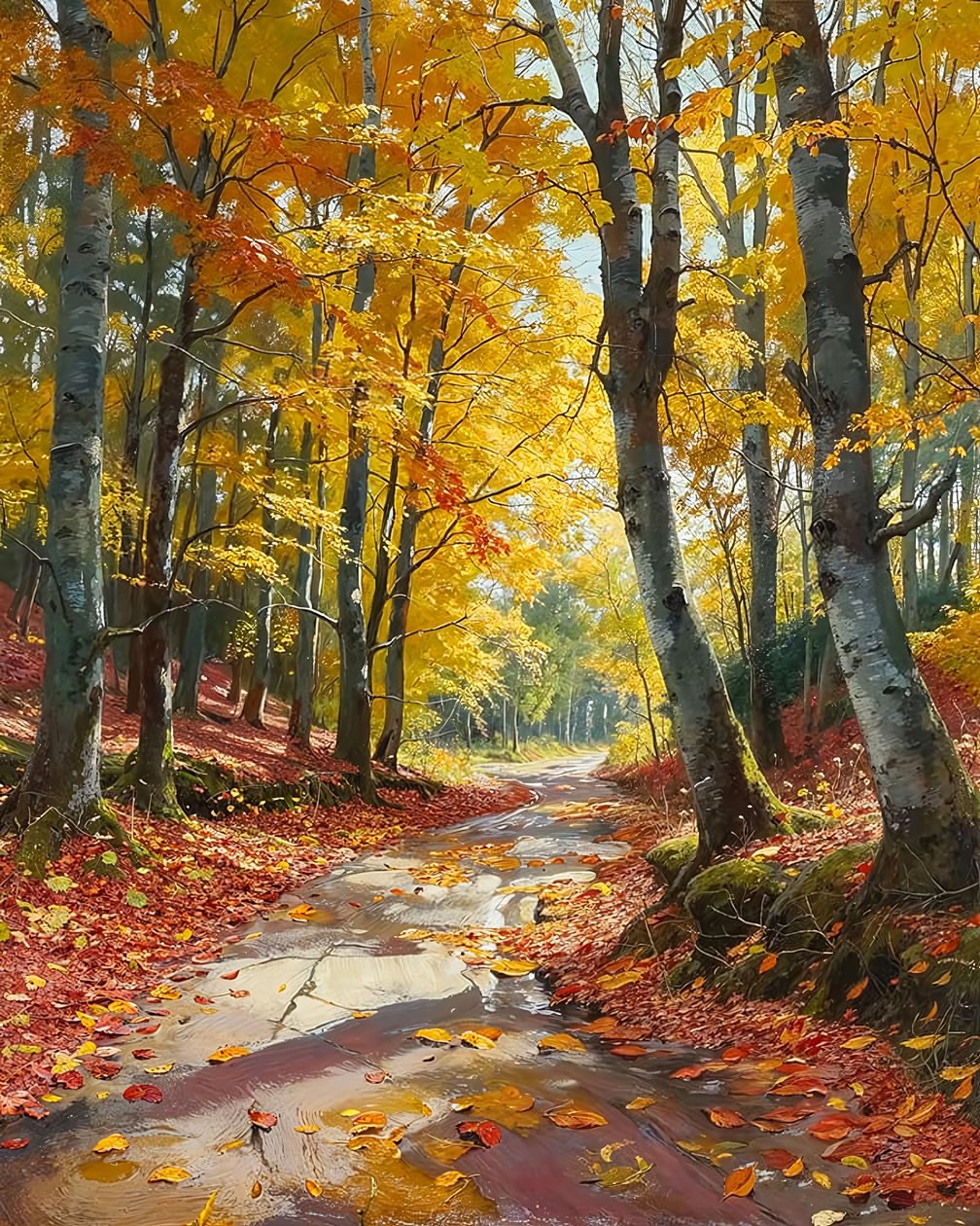 Landschap met mammoetbomen, wanddecor voor slaapkamer door F. Abderrahim