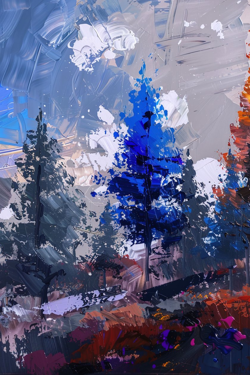 Prachtig landschap met bos, wanddecoratie om van te houden door F. Abderrahim