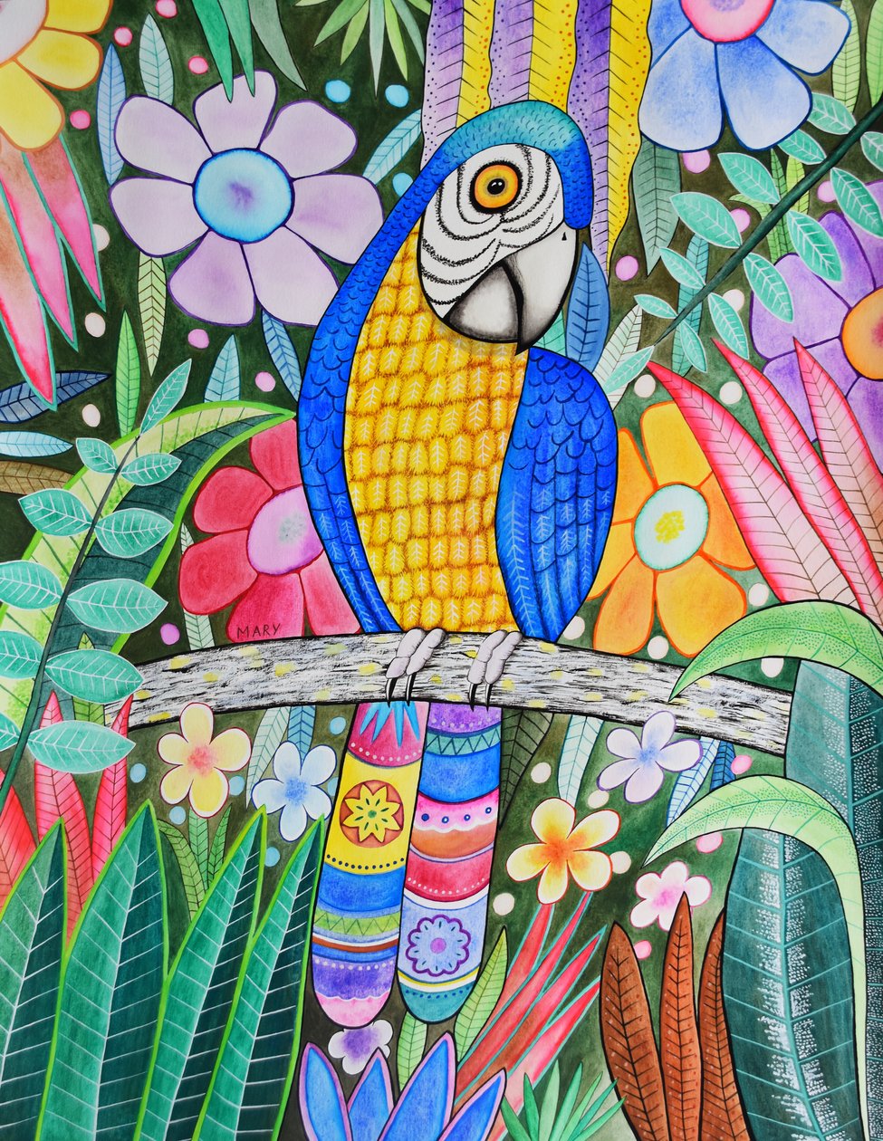 Papagei door Marys Watercolors