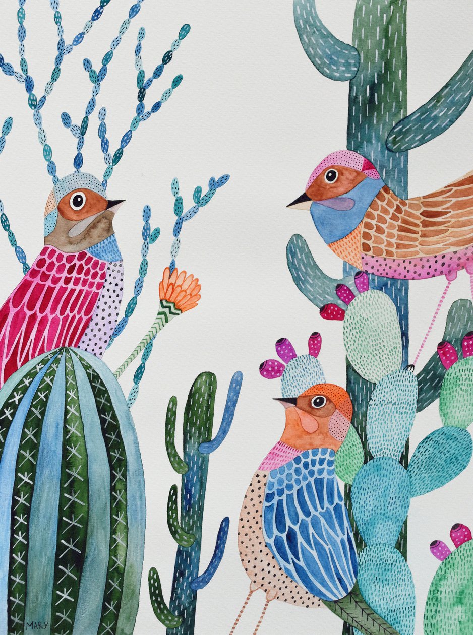 hongerige vogels door Marys Watercolors