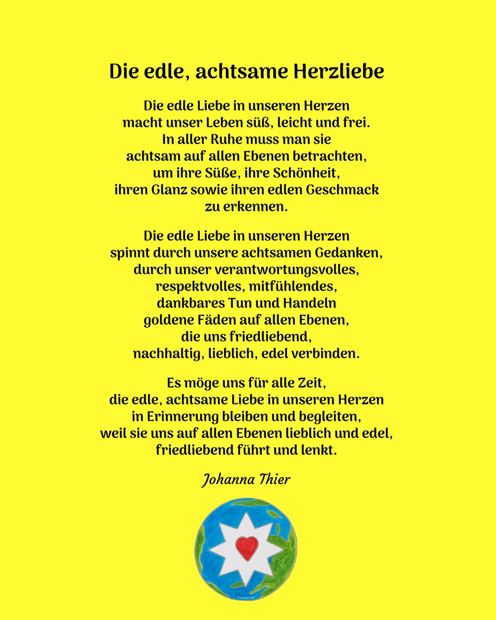 De nobele, bedachtzame liefde van het hart - Versie 2 door Johanna Thier