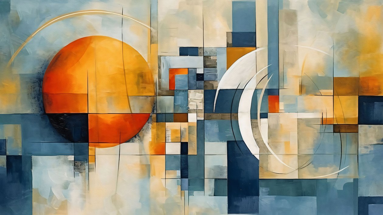 Abstracte geometrische vormen achtergrond, Wiskunde onderwijzen, canvas afdrukken op aanvraag door F. Abderrahim