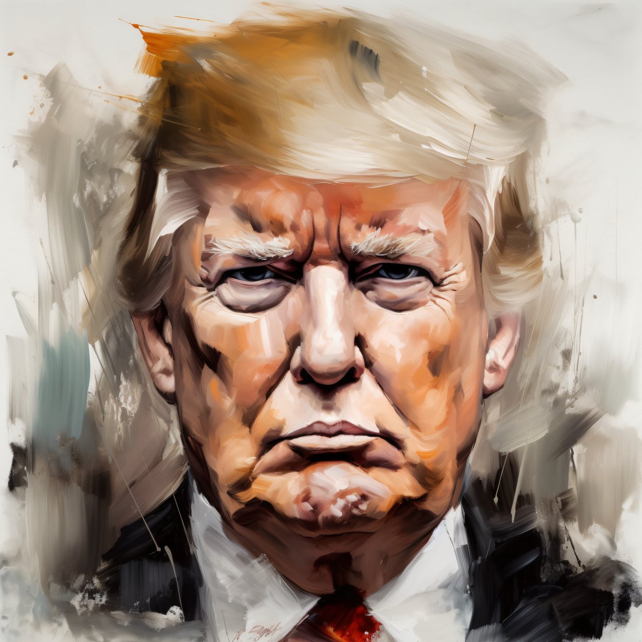 Donald trump portretschilderij te koop, Ingelijst wanddecoratie door F. Abderrahim