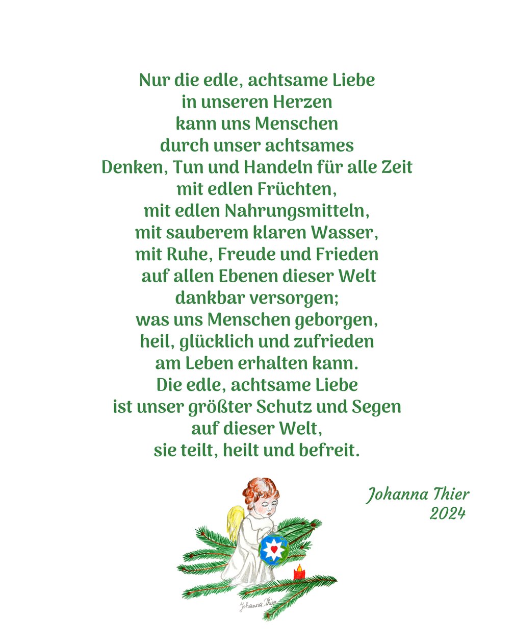 De engel van aandachtige liefde door Johanna Thier