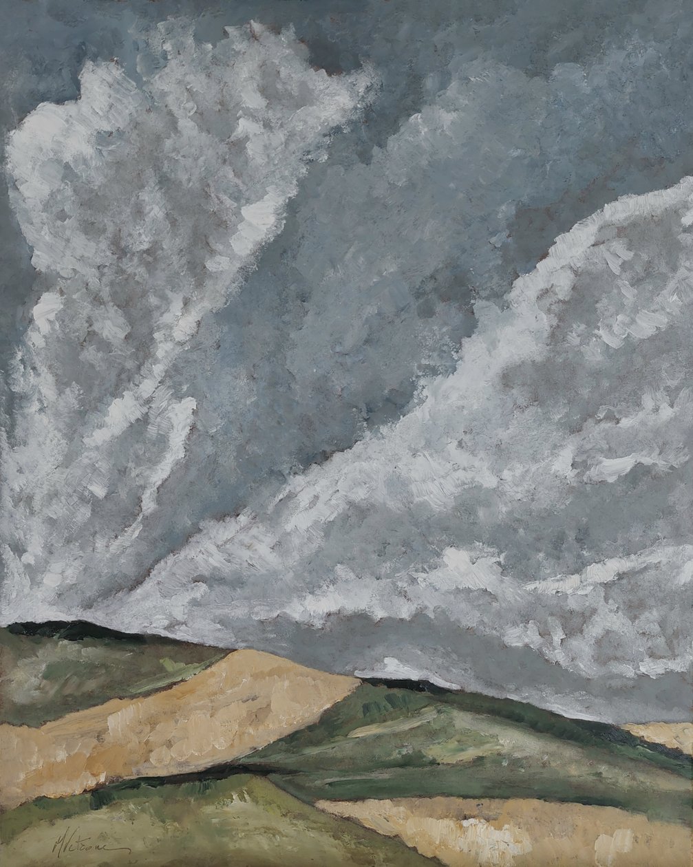 Wolken boven graanvelden door M. Vet