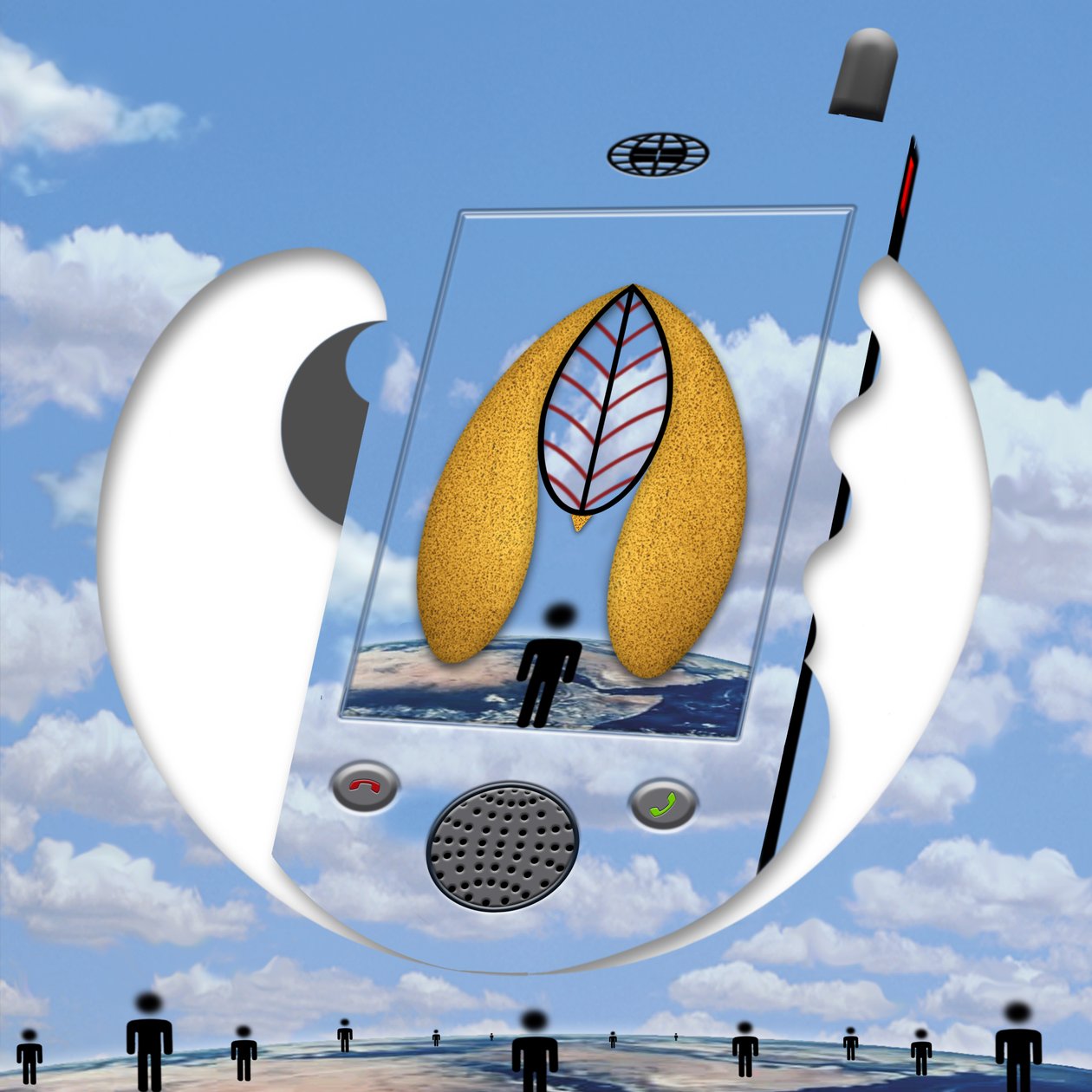 "...seit ein Gespräch wir sind..." (aus der Serie Skyphone) door Alexander Eibach
