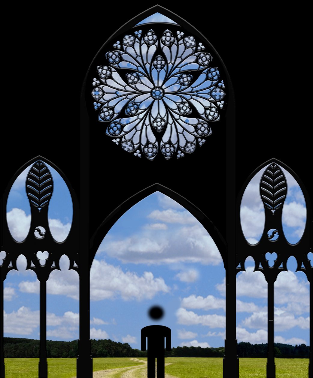 De veldweg (uit de serie: Gothic impressions) door Alexander Eibach