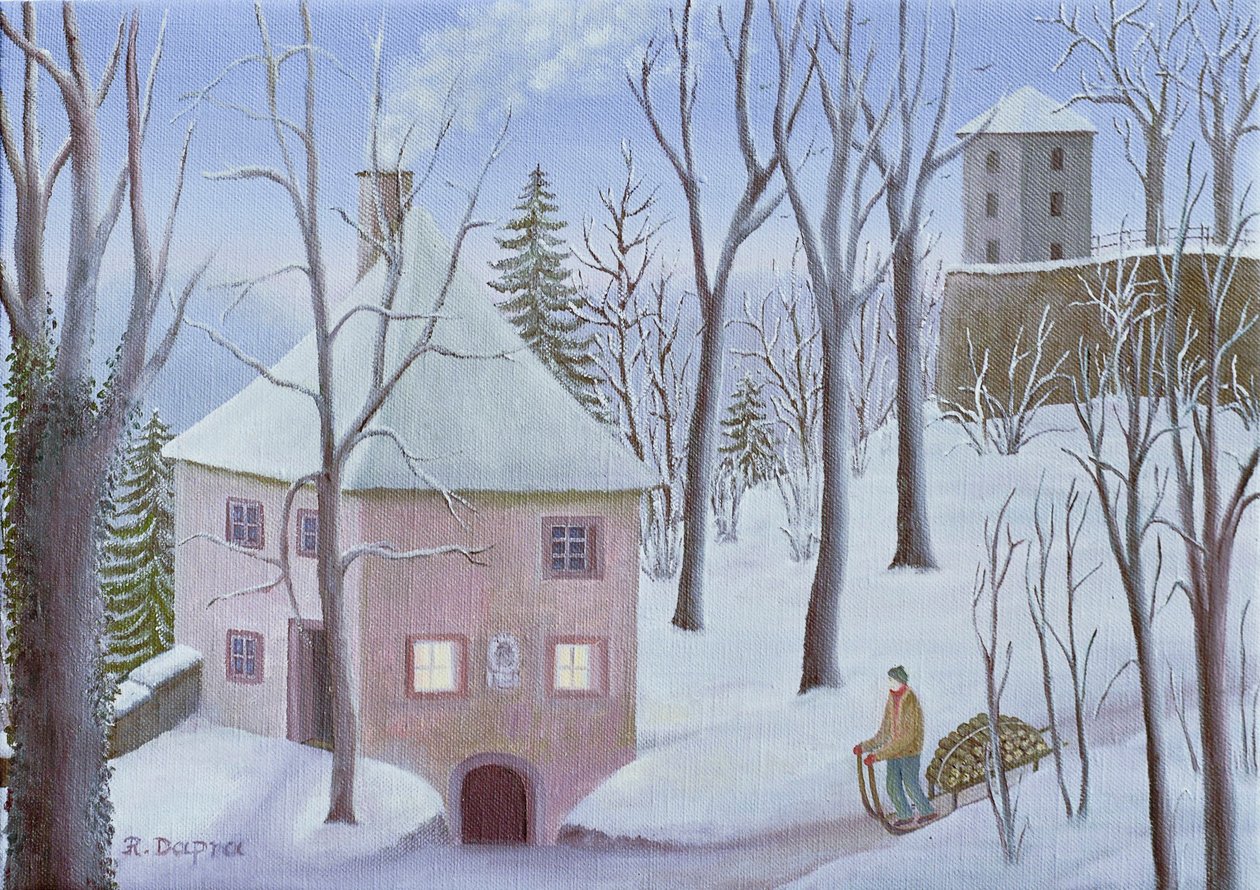 Mönchsberg Gasse 13 in de winter door Regine Dapra