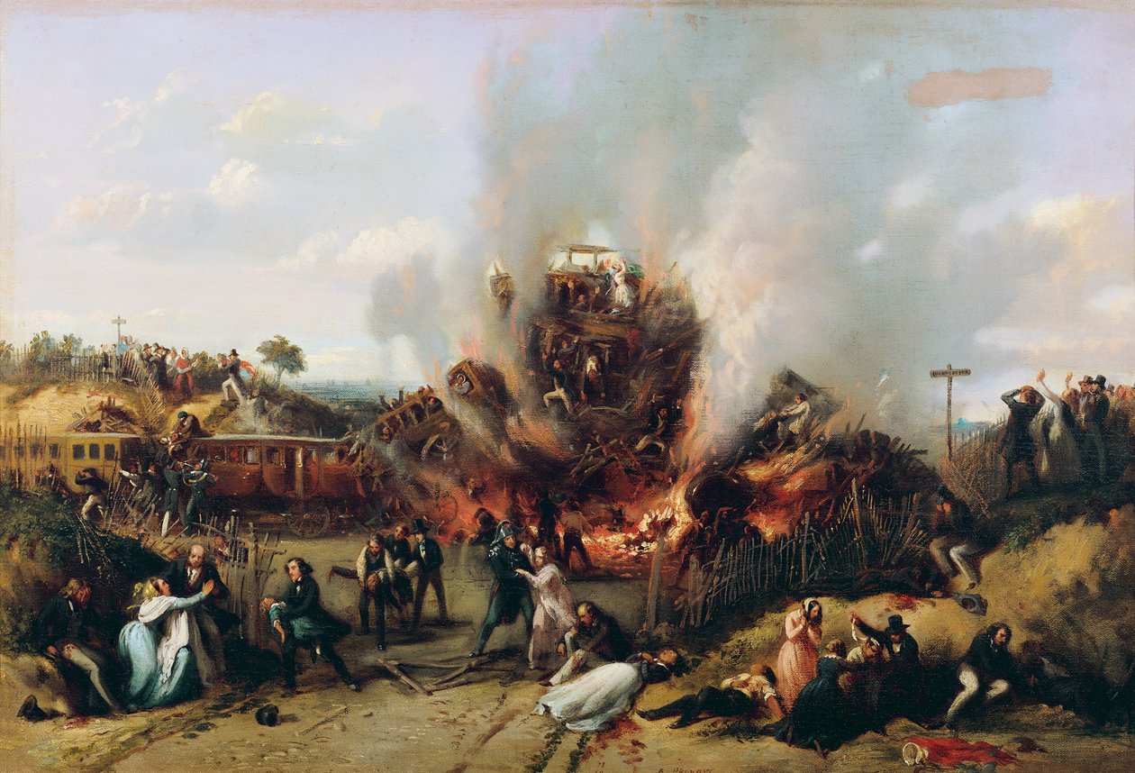 Rampspoed op de spoorweg tussen Versailles en Bellevue, 8 mei 1842 door A Provost