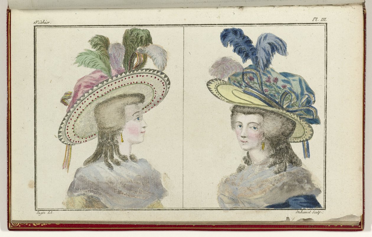 Cabinet des Modes ou les Modes Nouvelles, 1 Aout 1786, pl. III door A.B. Duhamel