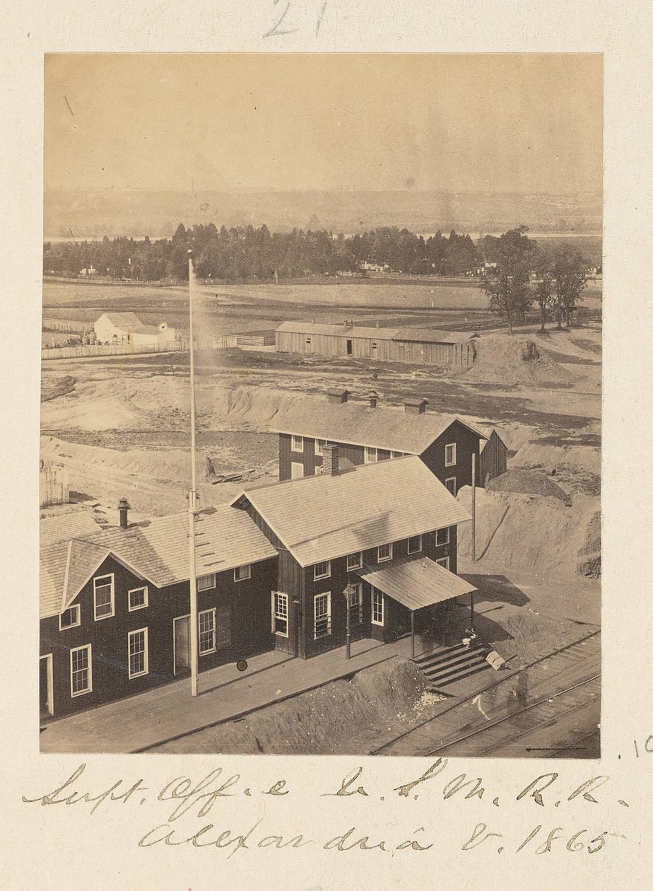 Hoofdinspecteurskantoor, Militaire Spoorweg Verenigde Staten, Alexandria, Virginia door A.J. Russell