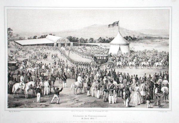 Kroning van Generaal Faustin Soulouque (ca. 1785-1867) als Keizer van Haïti door A. (after) Hartmann