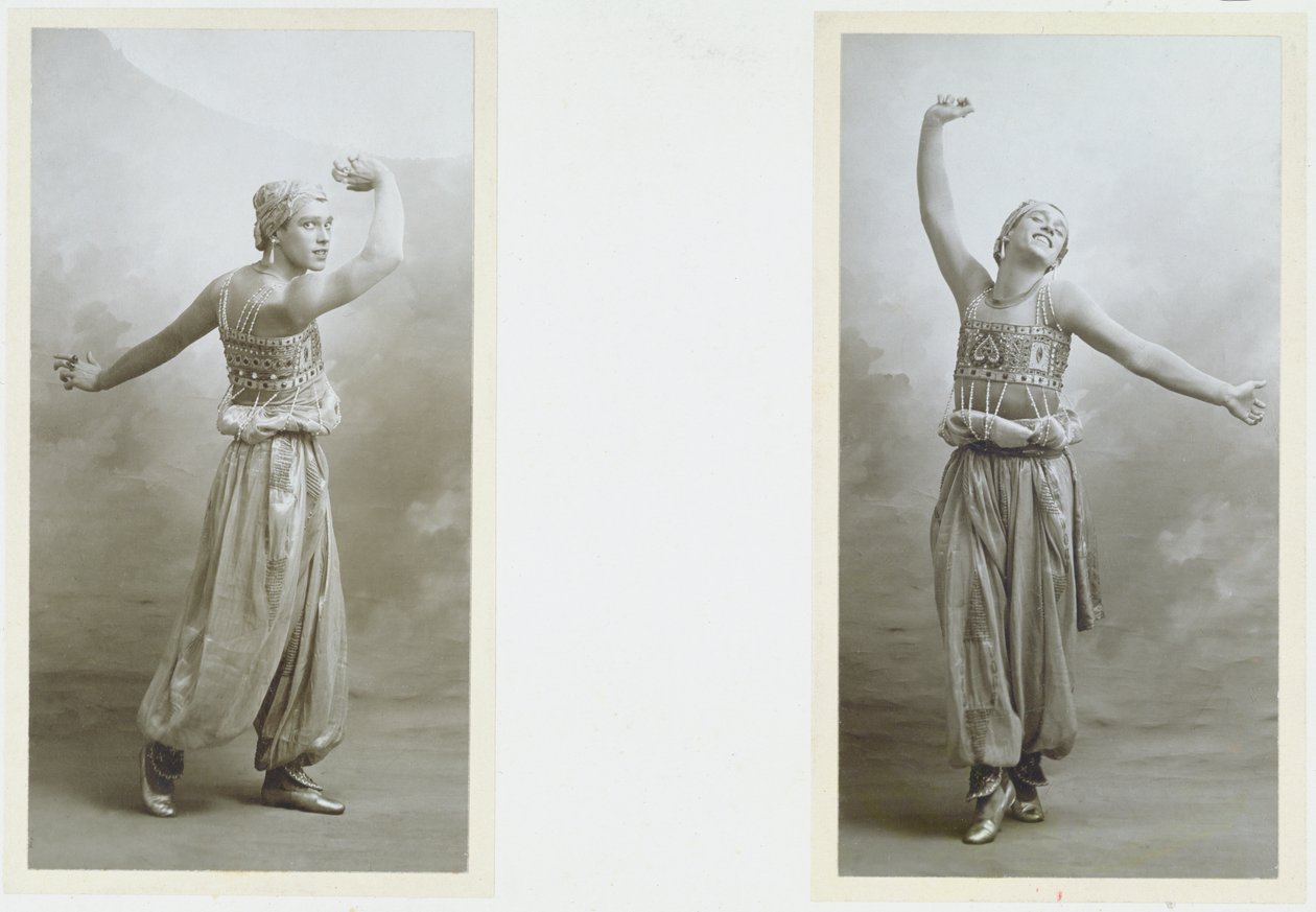 Portret van Vaslav Fomich Nijinsky (1889-1950) in de rol van de Zwarte Slaaf uit 