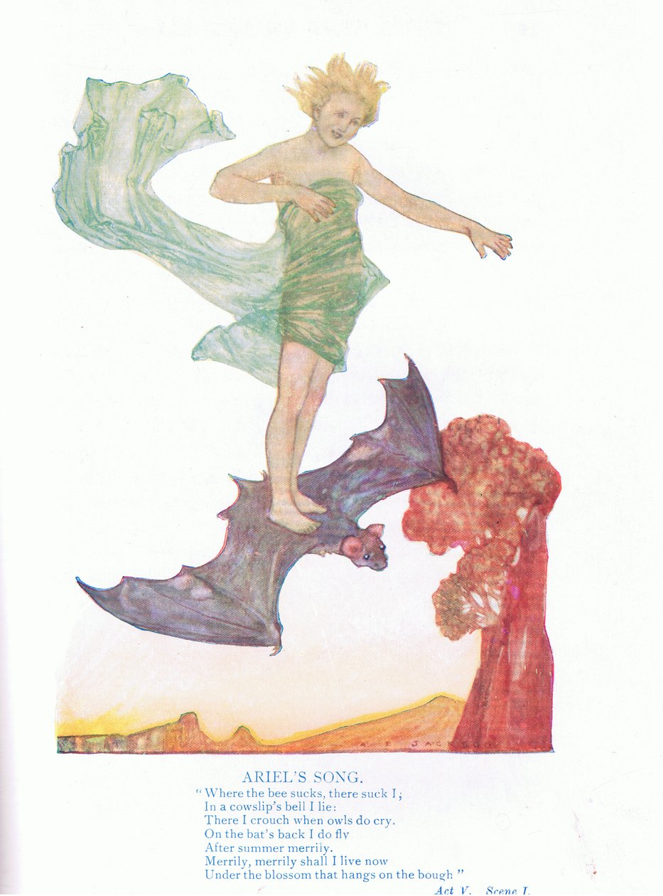 Ariels lied (De Storm), uit Verhalen van Shakespeare uitgegeven door Ward Lock & Co Ltd door A. Jackson