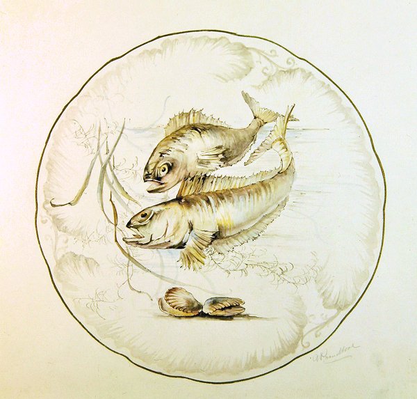 Wedgwood ontwerp voor een bord, ca. 1880 door A. Proudlove