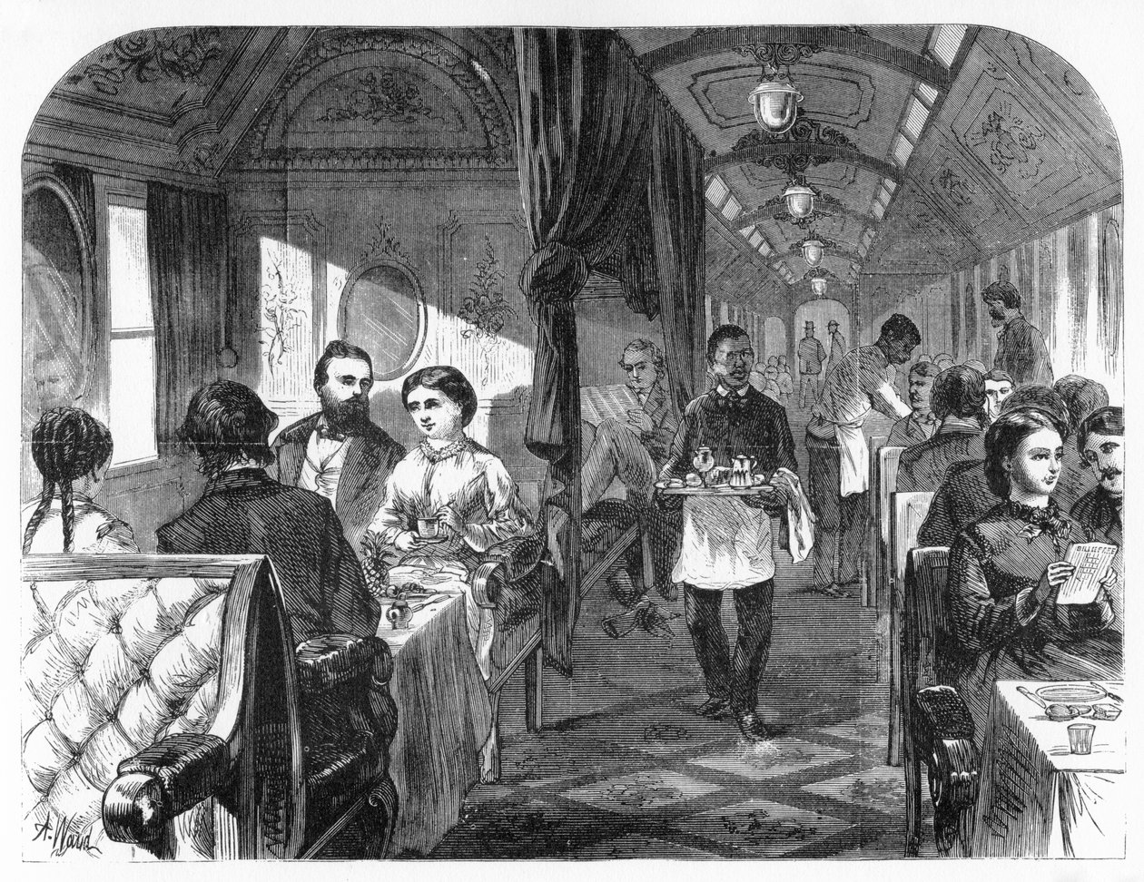 Palace Hotel Car, Union Pacific Railroad, ca. 1870 door A. R. Ward