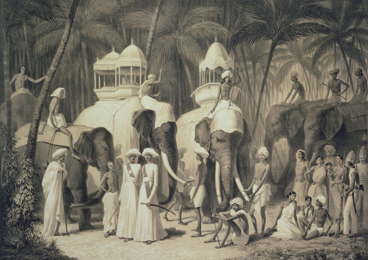 Olifanten van de Raja van Travandrum, uit 