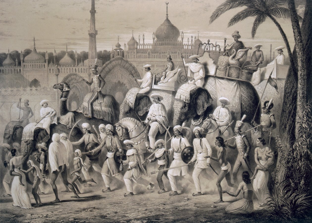Lucknow, de hoofdstraat, uit 