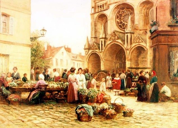 Het kathedraalplein door A. Trevor Haddon