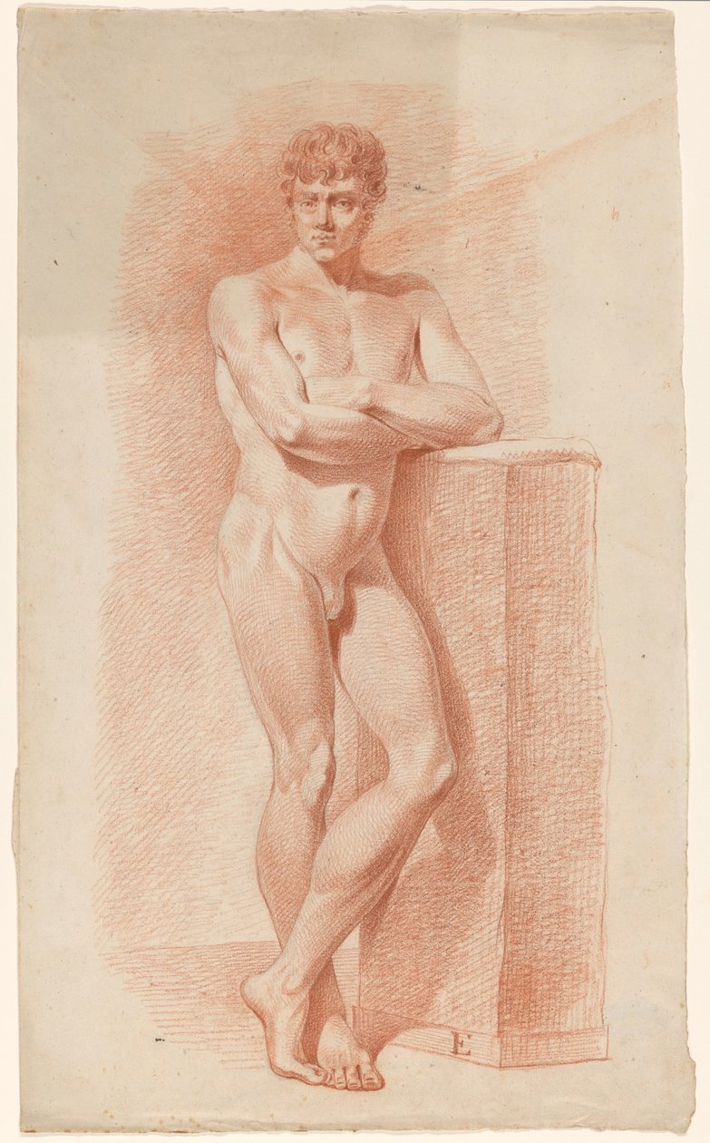 Staand mannelijk naakt, van voren gezien door A. Waterloo (attributed to)