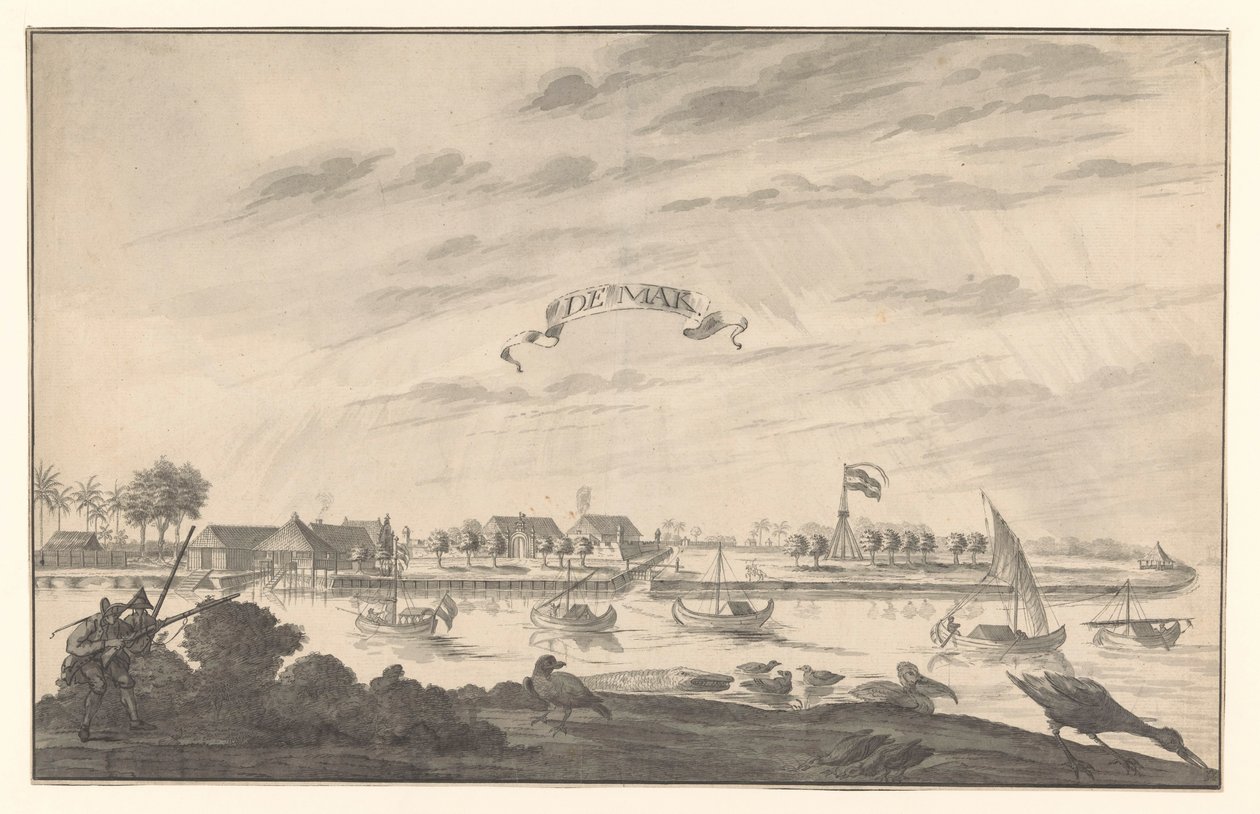 Gezicht op Demak door A. de Nelly (possibly)