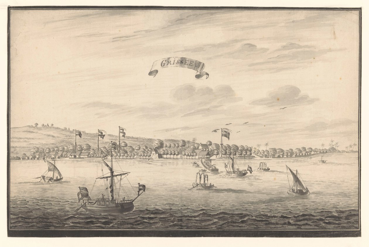 Gezicht op Grissee door A. de Nelly (possibly)