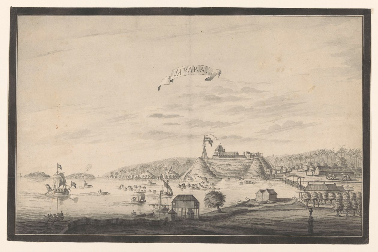 Gezicht op Jepara door A. de Nelly (possibly)