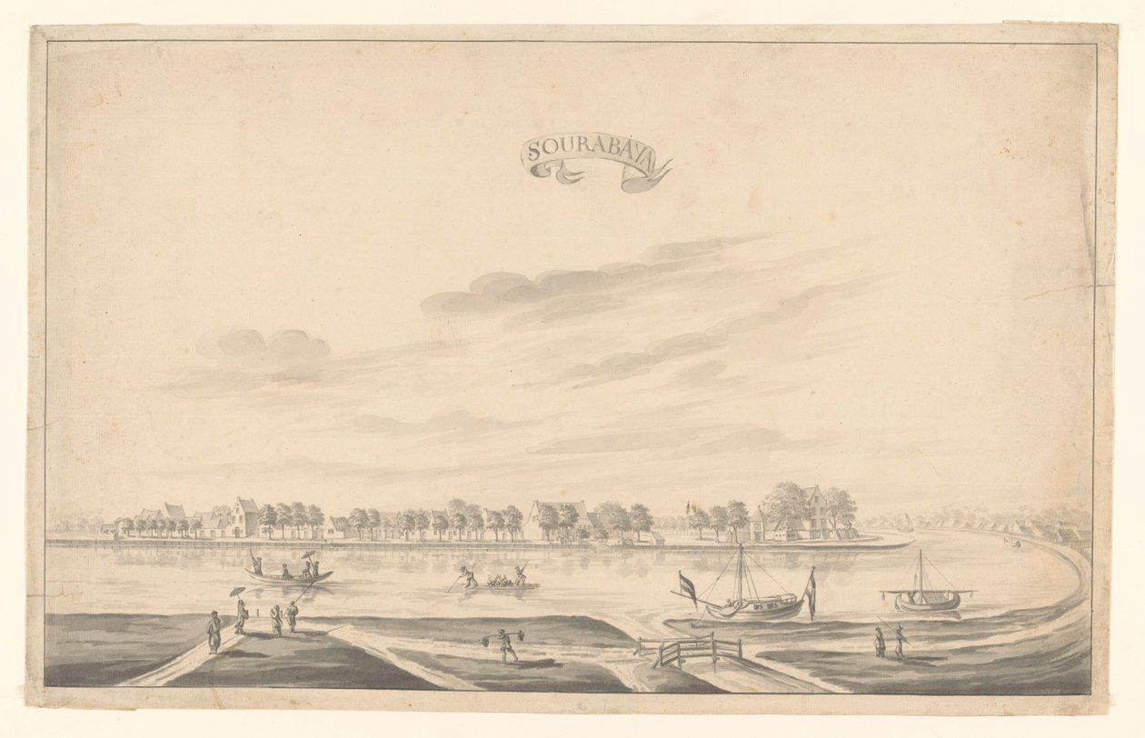 Gezicht op Surabaya door A. de Nelly (possibly)