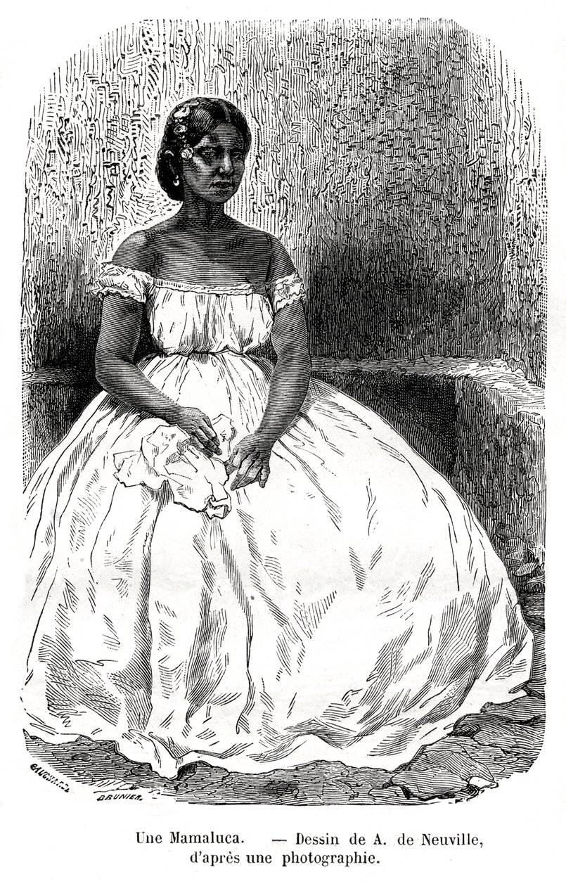 Une Mamaluca, Brazilië, 19e eeuw door A. de Neuville