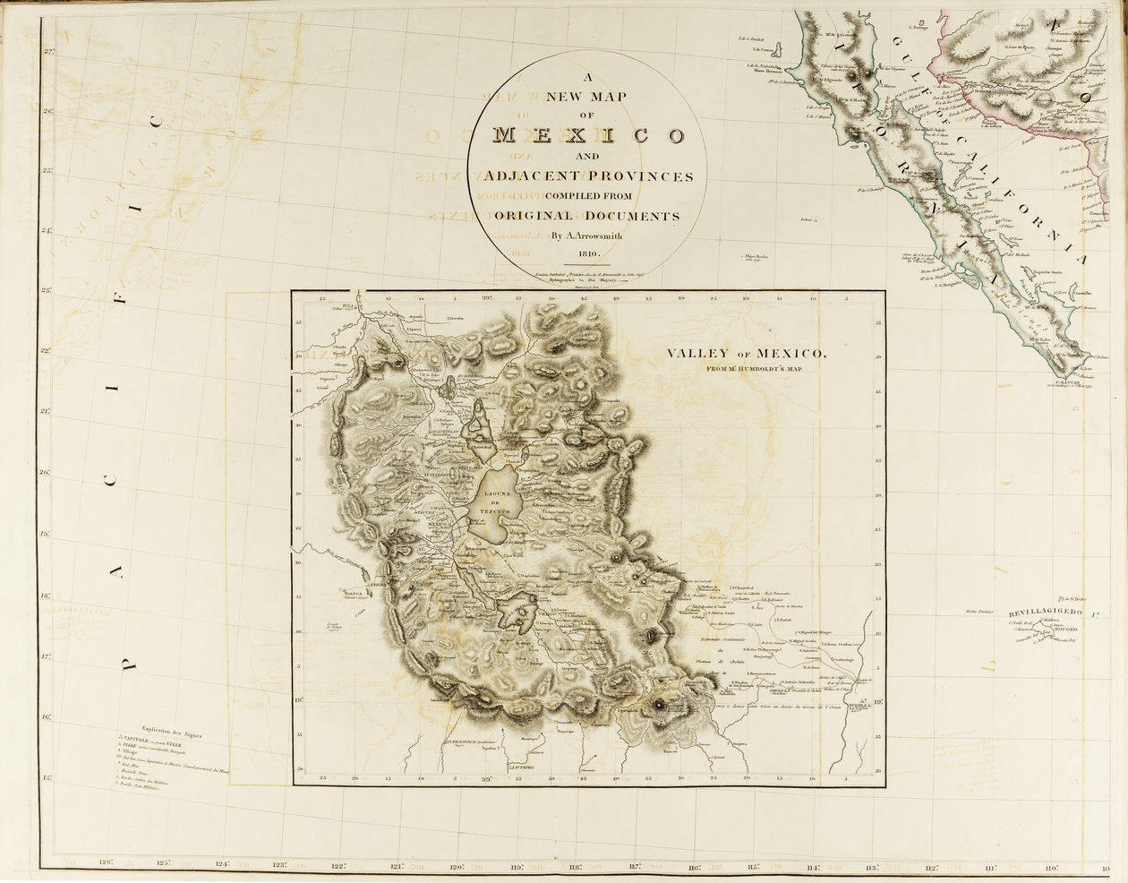 Een nieuwe kaart van Mexico en aangrenzende provincies door Aaron Arrowsmith