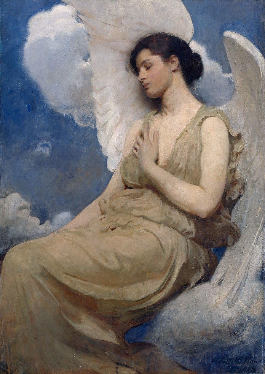Italiaans: gevleugelde figuur door Abbott Handerson Thayer