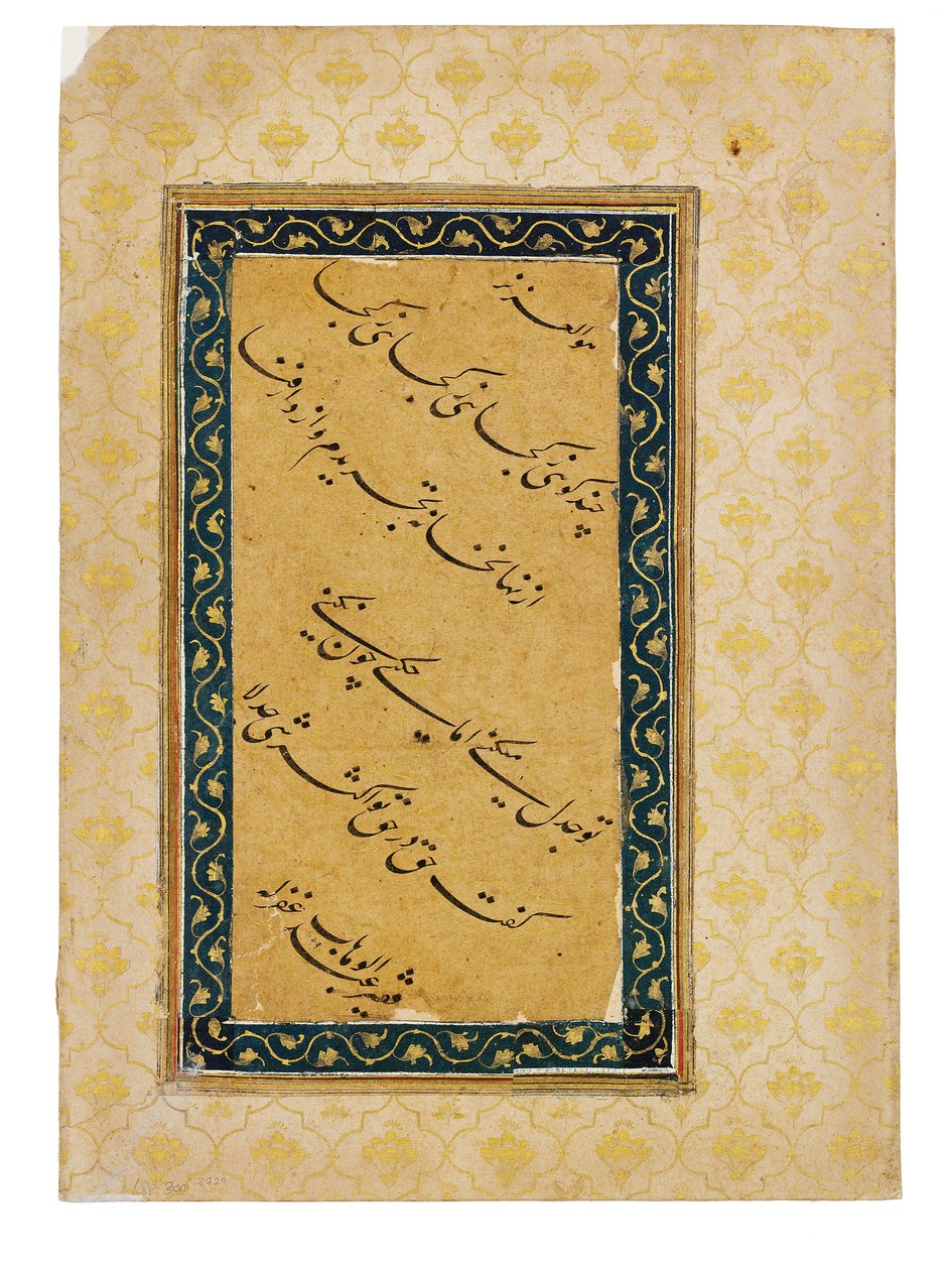 Calligrafisch paneel bij een portret van keizer Aurangzeb, India, 1658-59 door Abd Al Wahhab