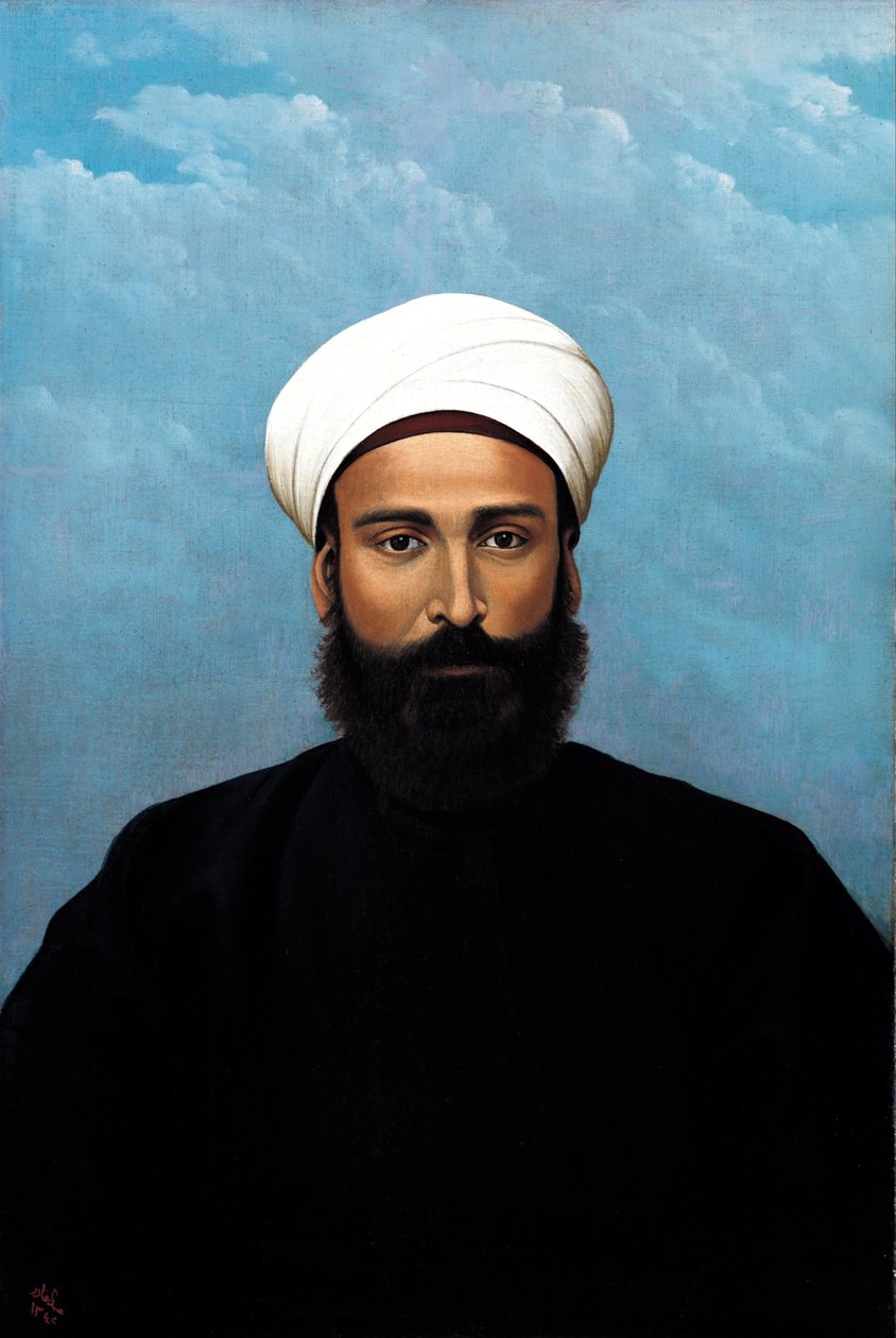 Portret van Mohamed Darouich al Allousi door Abdul Qadir al Rassam