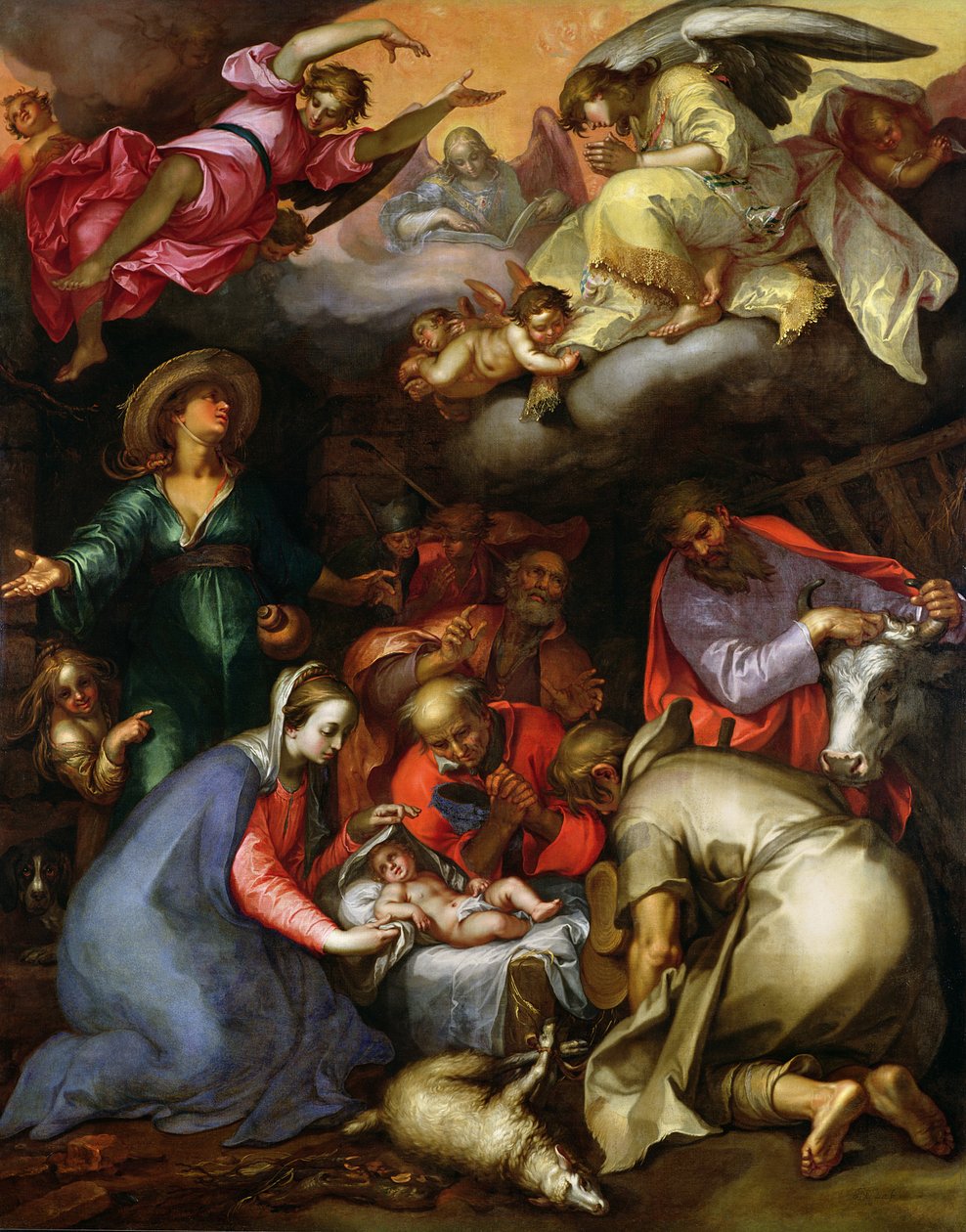 Aanbidding van de herders, 1612 door Abraham Bloemaert