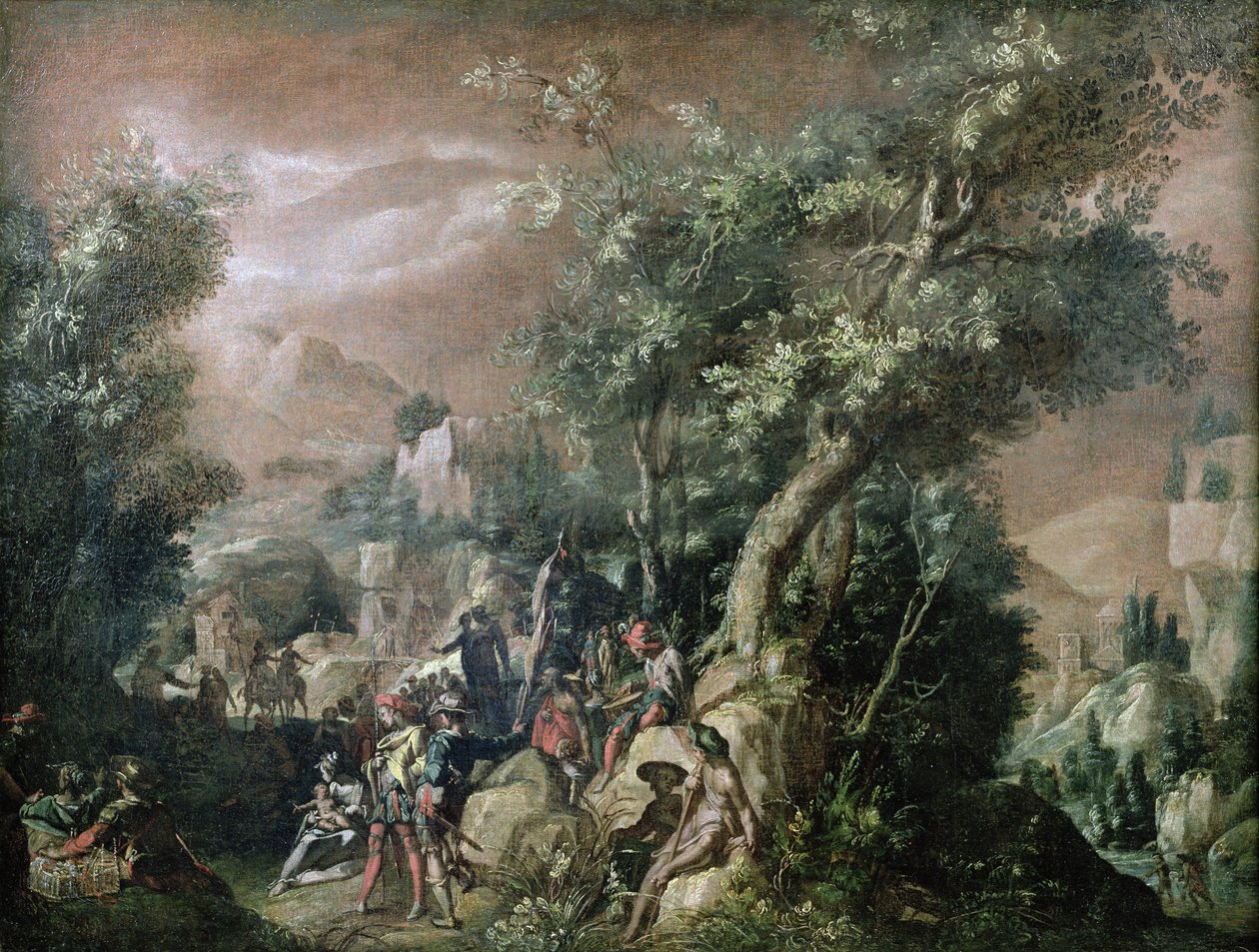 St. Johannes de Doper Predikend door Abraham Bloemaert