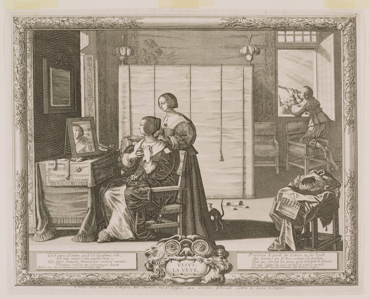 Gezicht, gegraveerd door de kunstenaar, ca. 1630-40 door Abraham Bosse