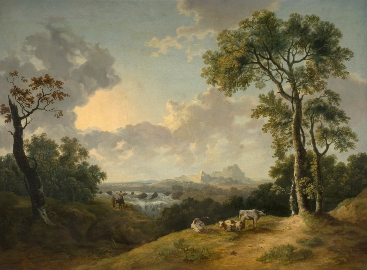 Landschap met een Waterval, 1783 door Abraham Pether