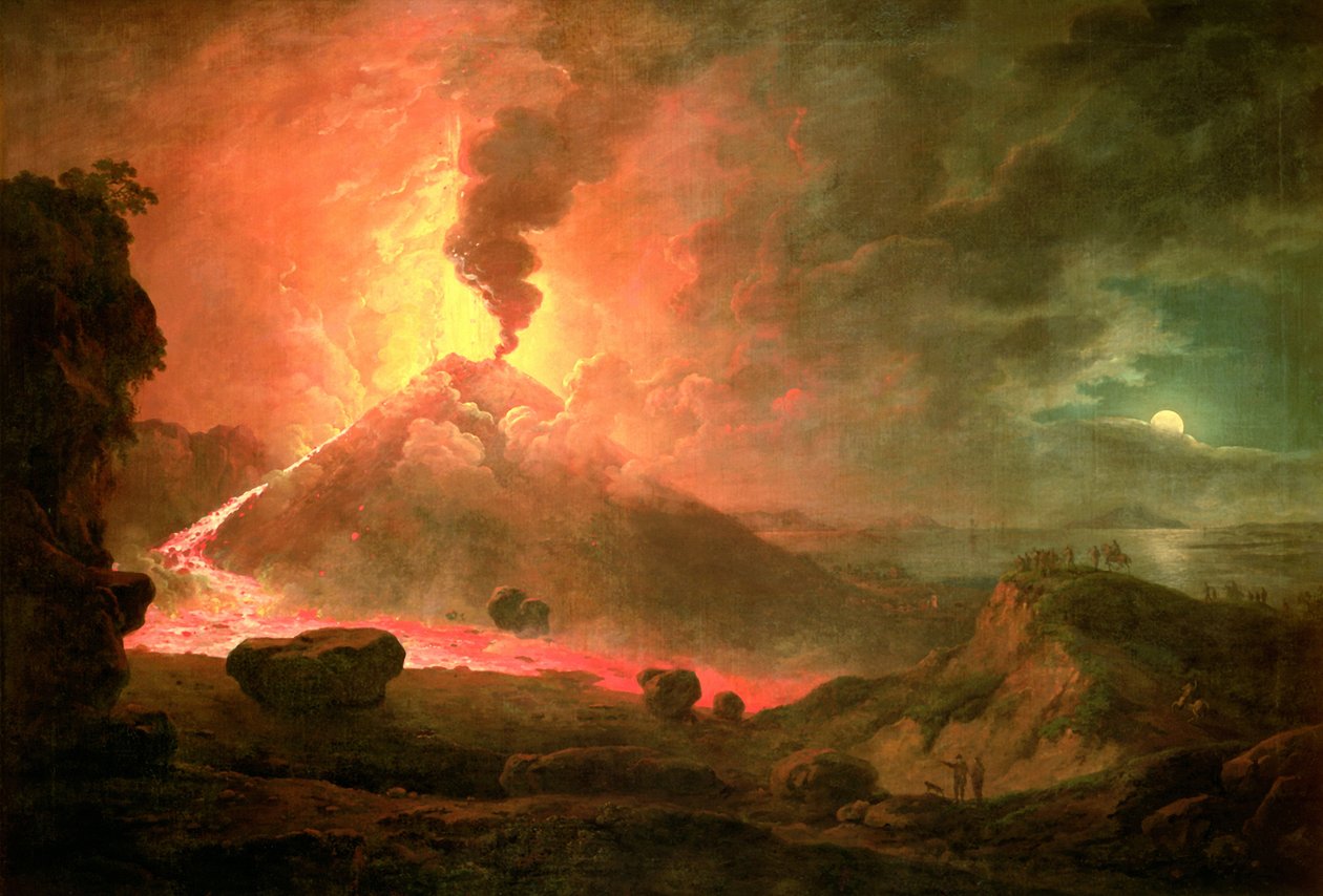 De uitbarsting van de Vesuvius door Abraham Pether