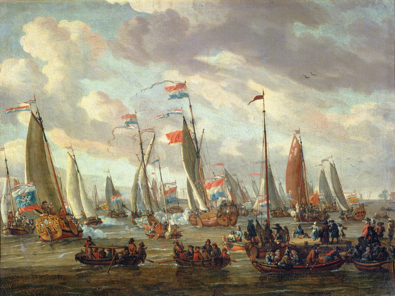 Tsaar Peter I (1672-1725) bezoekt Engeland in januari 1698 door Abraham Storck