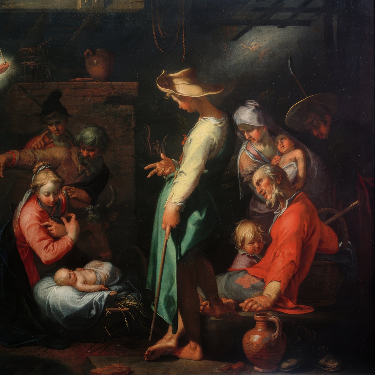 De aanbidding van de herders door Abraham Bloemaert