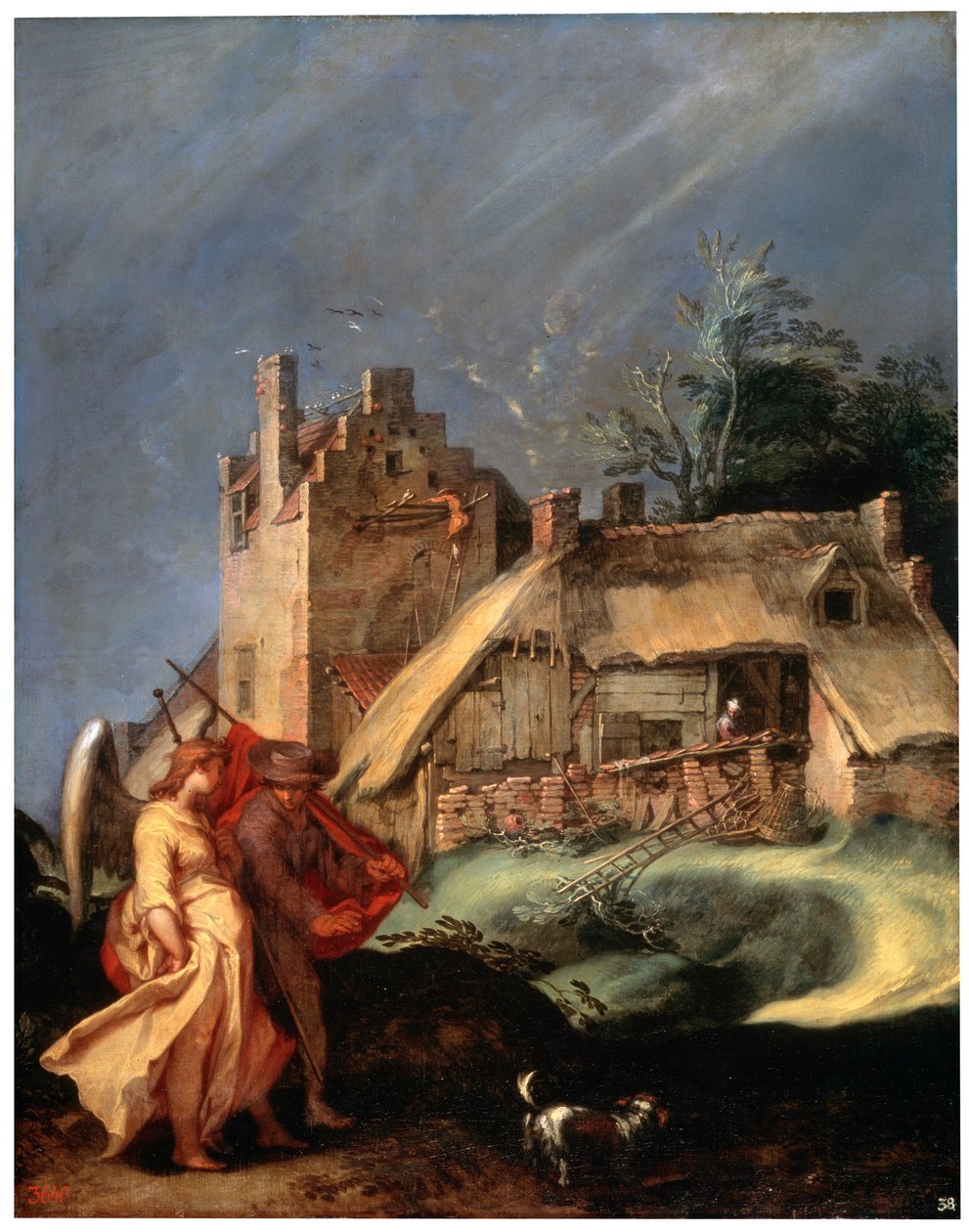 Landschap met Tobias en de Engel, ca. 1610-1615 door Abraham Bloemaert